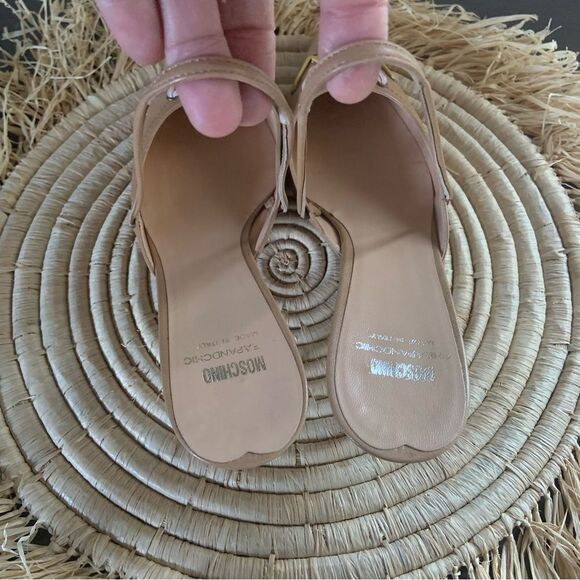 MOSCHINO Italian Leather Nude Slingback Kitten Heel Pumps 36 - Picture 7 of 16